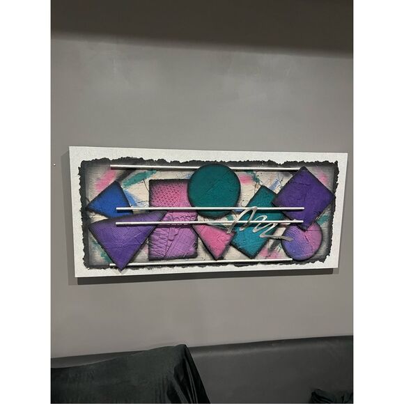 Postmodern 3D Mixed Media Art – “Graphics V” by M. Spillers (Circa 80s/90s) - Picture 1 of 10